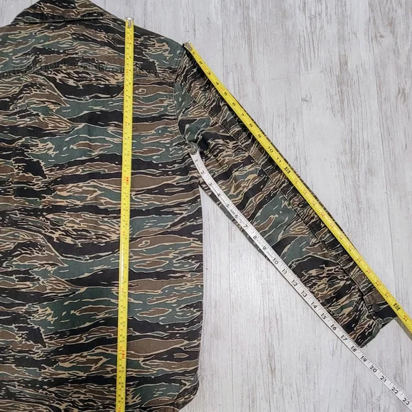 ZARA MAN Camo Denim Full Zip or Button Up Shirt Jacket Long Sleeve Men's S - Picture 12 of 15